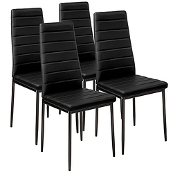 Комплект стільців для кухні та дому BRANK 4 шт Чорні Навантаження 120 кг