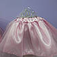 Костюм принцеси новорічний 1-8 років спідниця рожева фатинова та корона з камінням 1 шт, фото 3