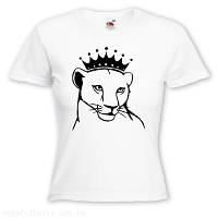 Жіноча футболка з принтом "Левиця в короні" Push IT