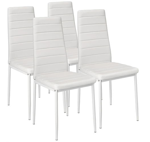 Комплект стільців для кухні та дому BRANK 4 шт Білі Навантаження 120 кг