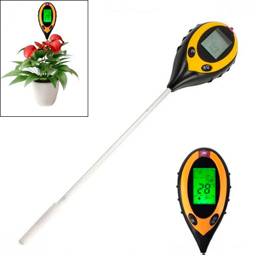Аналізатор грунту 4в1 вимірювач вологи, pH, температури, освітлення AMT-300