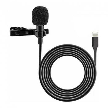 Петличний мікрофон Lavalier Microphone JH-041 Lightning для iPhone, iPad Чорний (KG-3836)