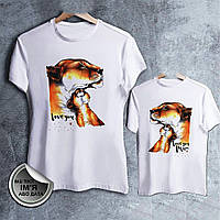 Парні футболки з принтом "Левиця і Левеня" Push IT