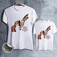 Парні футболки з принтом "Жирафіки" Push IT