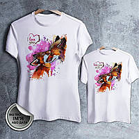 Парні футболки з принтом "Лиса та лисеня" Push IT