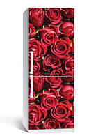 Самоклеющаяся виниловая пленка наклейка на холодильник Бутоны роз 65х200 см, декор холодильника пленкой