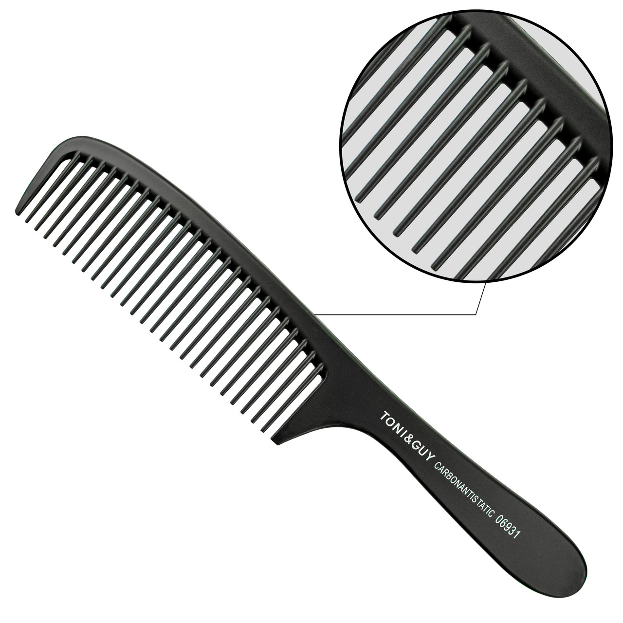 Гребінь Carbon T&G чорний з ручкою 06931