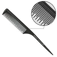 Гребень для волос Carbon T&G черный с ручкой 8612 расчёска для стрижки расческа для парикмахера гребешок