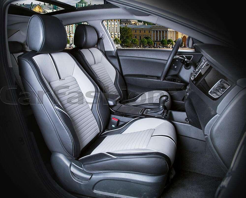 Авточохли на передні сидіння CarFashion, модель SECTOR FRONT, сірий/чорний, фото 1