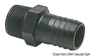 Штуцер під шланг. Резьба 1/2. Для шланга з внутрішнім Ø 18 мм. Поліамід. OSCULATI, фото 1