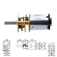 Мотор редуктор мікро моторчик 12GAN20 1200 об/хв 12В