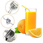 Ручна соковижималка універсальна для фруктів з затиском Fruit Juicer металева / Соковижималка для фрешу, фото 8