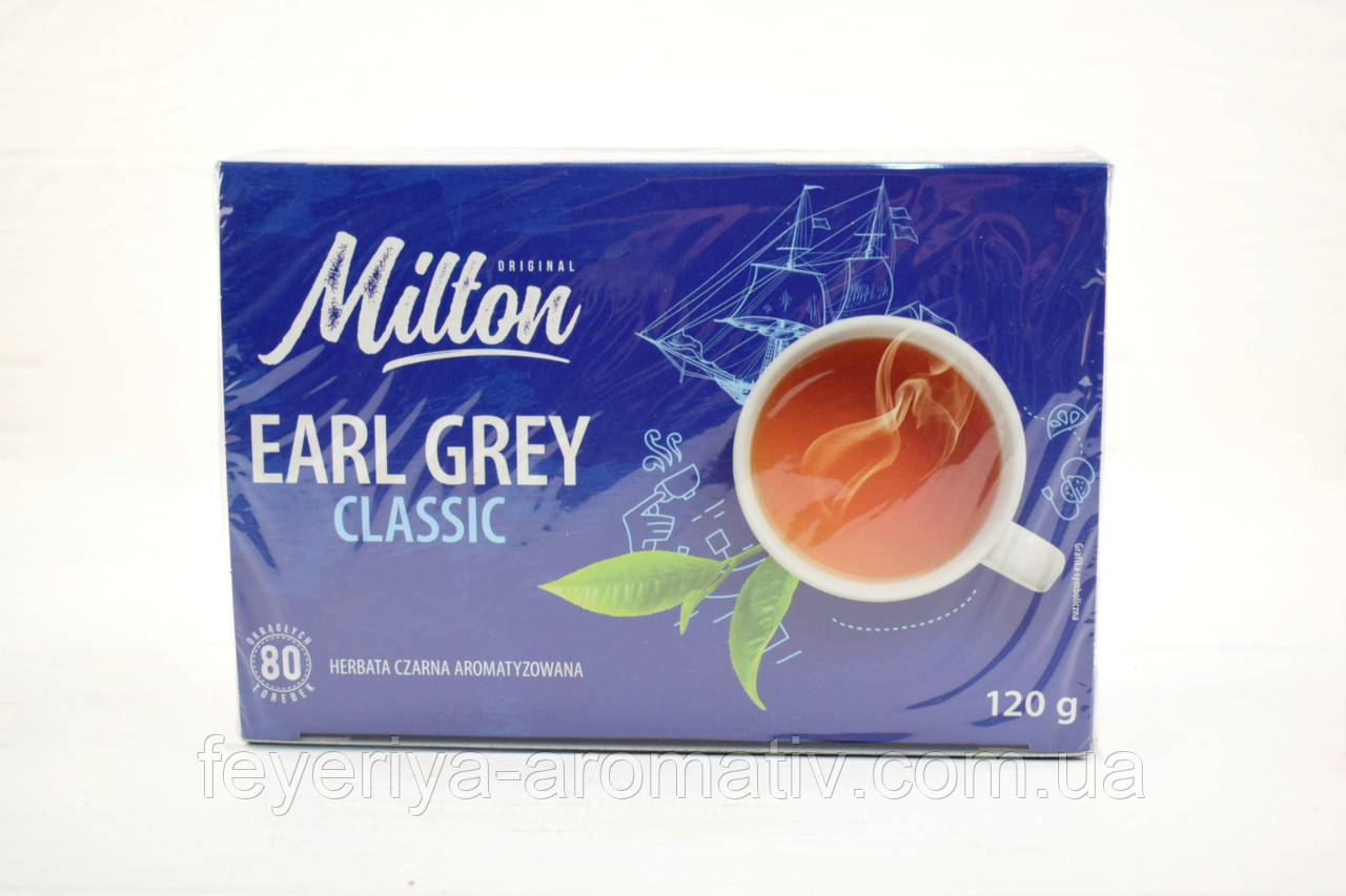 Чай черный с бергамотом Milton Earl Grey Classic 80 пакетиков (Польша) - фото 1 - id-p712673146