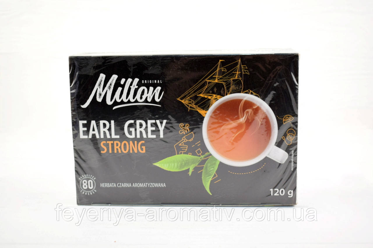 Чай черный с бергамотом Milton Earl Grey Strong 80 пакетиков (Польша) - фото 1 - id-p712673147