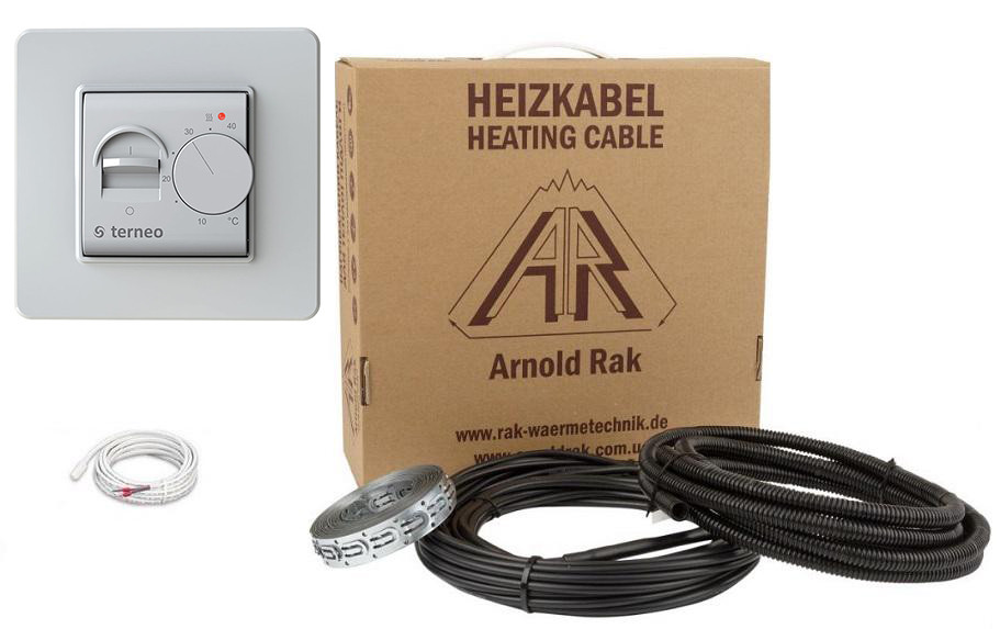 Комплект електрична тепла підлога Arnold Rak 6102-20 EC (1,5-1,9м2) нагрівальні кабелі під стяжку і Terneo mex