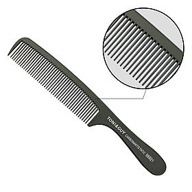 Гребінець для волосся Carbon T&G з ручкою 06921 барбер перукар стрижка мелірування barber