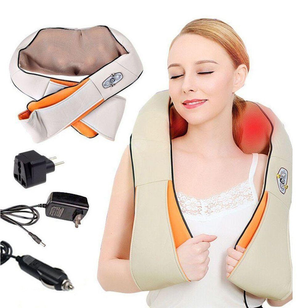 Масажер для шиї плечей і спини з ІЧ-прогрівом Massager Of Neck Kneading