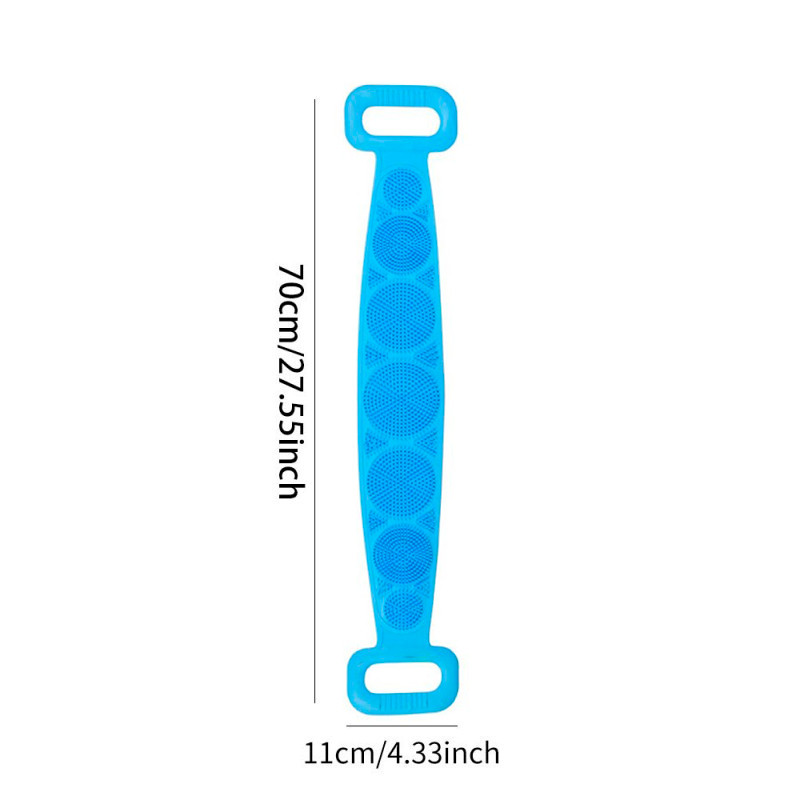 Силиконовая мочалка для душа двухсторонняя "Silica gel bath brush", Синяя массажер щетка для тела (GK) - фото 5 - id-p1531096922