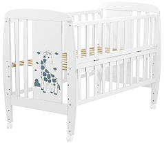 Дитяче ліжечко Дубок Жирафік відкидний бік, колеса DJO-01 бук