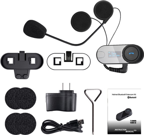 Bluetooth-мотогарнитура для шлема FreedConn T-Com SC дисплей, радио, интерком 1000 м - фото 7 - id-p1531107136