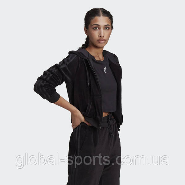 Adidas LOUNGEWEAR Cropped Full Zip Hoodie H18827 Global Sport 1531122693