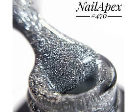 Nailapex світловідбиваючий гель-лак №470 срібний, 6 мл