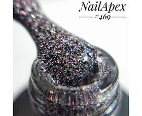 Nailapex світловідбивний гель-лак No469 чорна зірка, 6 мл
