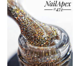 Nailapex світловідбивний гель-лак No472 золотий, 6 мл