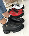 Жіночі зимові черевики шкіряні на шнурку тракторній підошві протекторі чорні 38 розмір, фото 2