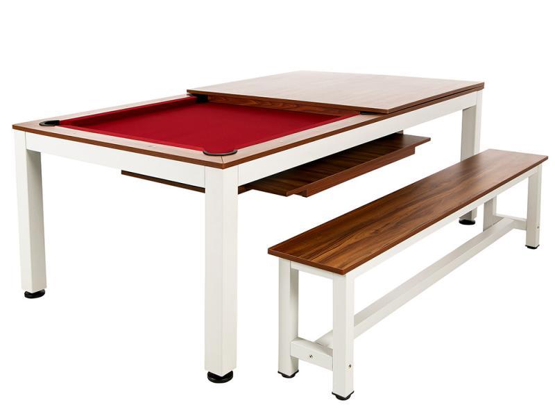 Бильярдный стол для пула Mario Artmann 7 футов для дачи с лавочкой, Сталь - фото 6 - id-p1371776530
