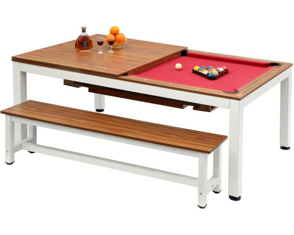 Бильярдный стол для пула Mario Artmann 7 футов для дачи с лавочкой, Сталь - фото 1 - id-p1371776530