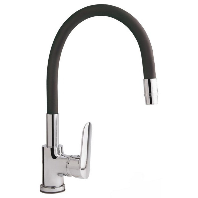 Кран для кухни с гибким изливом Qtap Linea CRB 007F черный хром