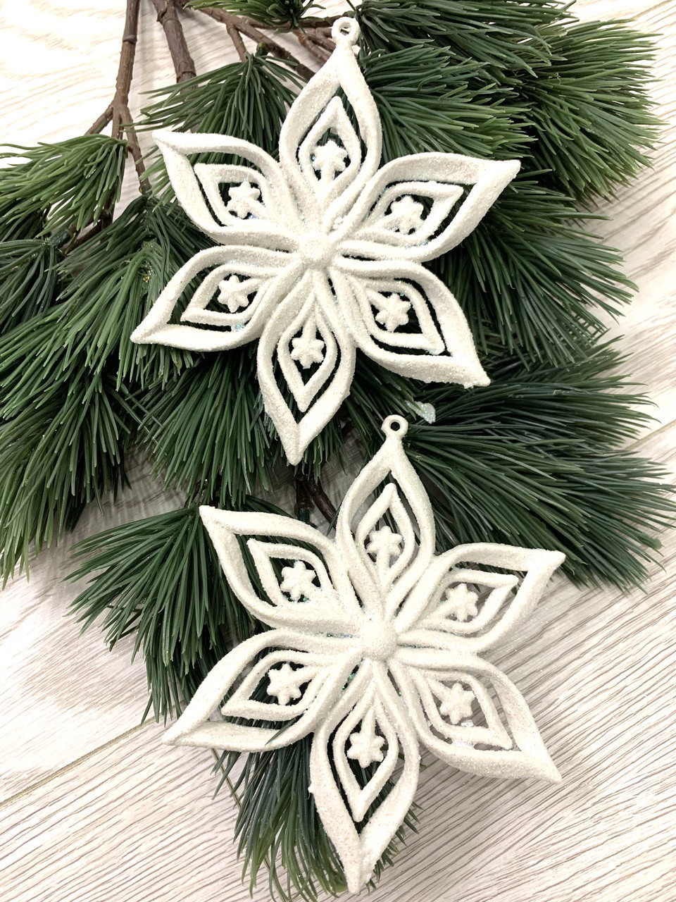 Новорічний підвіс — сніжинка. Прикраса новорічна. Новорічні сніжинки (5 штук), фото 1