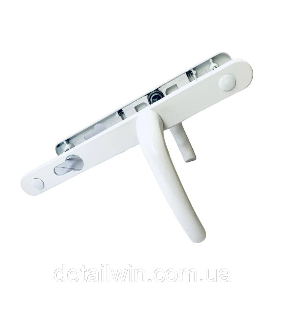 Ручка нажимная для металлопластиковых дверей DHS 85/26 208 мм по болтам белая - фото 1 - id-p1435480663