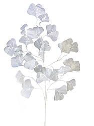 06 Штучний листок білий з гілочками 63 см