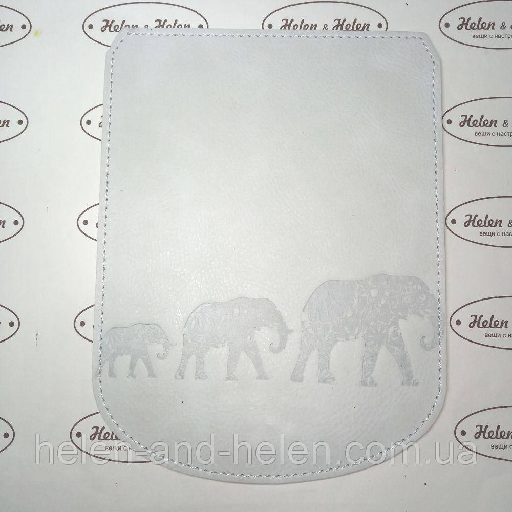 Клапан для рюкзака "3 слона". Колір Білий, фото 1
