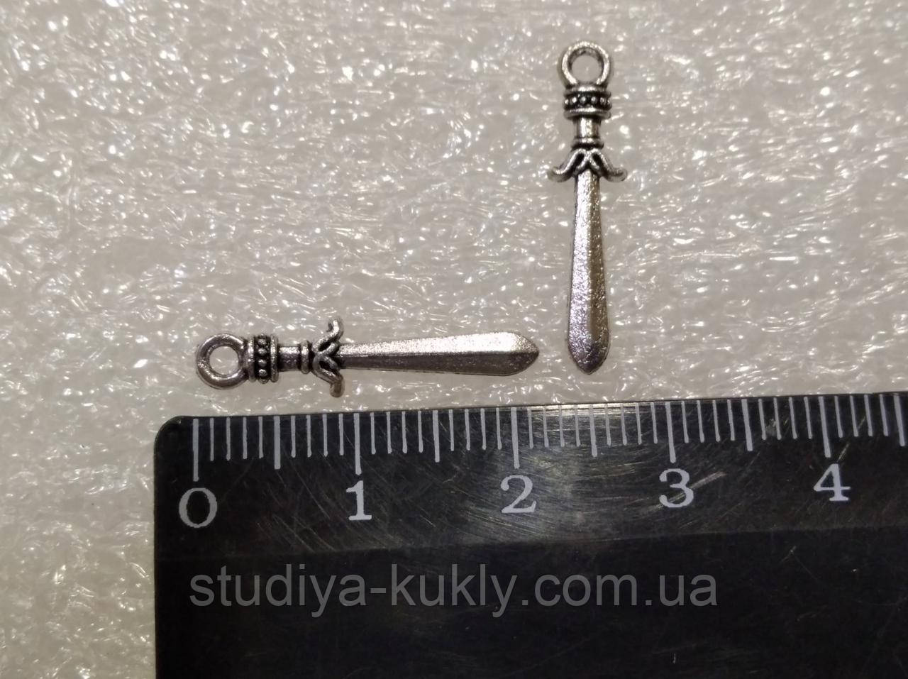 Лицарський меч, підвіска, колір - срібло, довжина 5*23 мм №33, фото 1