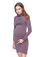 Сукня гольф для вагітних майбутніх мам прилеглого силуету бузкове, 642102-С