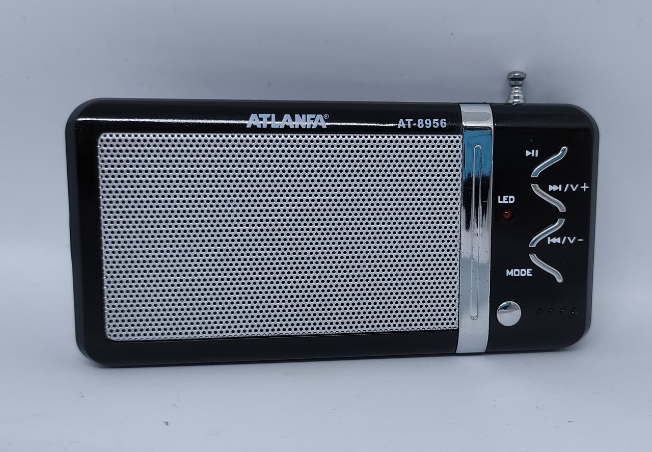 Портативний FM приймач Atlanfa 8956 приймач на акумуляторі, MP 3, USB, SD, AUX гучний звук