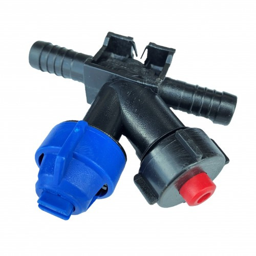 Форсунка на обприскувач прохідна 100-08 / Р з відсікачем під шланг 12,5 мм Польща, фото 1