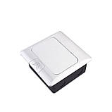 Розетка підлогова подвійна LIVOLO срібна, вбудована у підлогу, для кухні, офісу чи конференц-залу, з кришкою,, фото 3