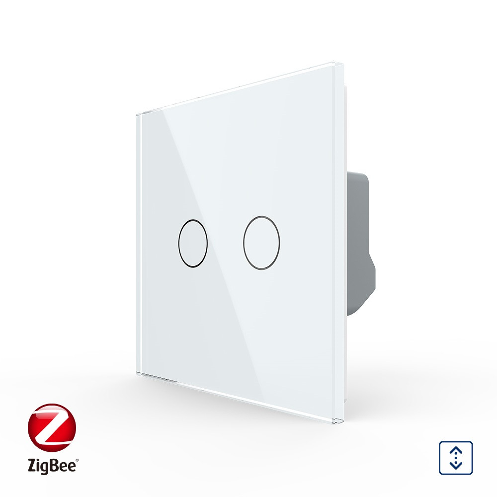 Розумний сенсорний ZigBee вимикач для ролет Livolo білий (VL-C7FC2NWZ-2GWP)