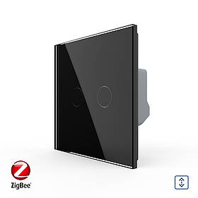Розумний сенсорний ZigBee вимикач для ролет Livolo чорний (VL-C7FC2NWZ-2GBP)