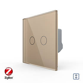 Розумний сенсорний ZigBee вимикач для ролет Livolo золотий (VL-C7FC2NWZ-2GAP)