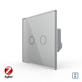 Розумний сенсорний ZigBee вимикач для ролет Livolo сірий (VL-C7FC2NWZ-2GIP)