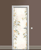 65х200 см Декоративные наклейки на двери, оклейка кухни, самоклейка на кухню Цветочная рамка