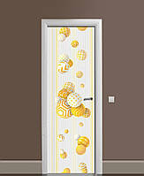 65х200 см Декоративные наклейки на двери, оклейка кухни, самоклейка на кухню Шары в узорах
