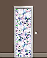 65х200 см Декоративные наклейки на двери, оклейка кухни, самоклейка на кухню Акварельный колокольчик