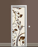 65х200 см Пленка декоративная на дверь, декор на дверь, декор для дома Ветви лавра