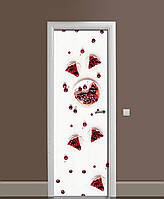 65х200 см Пленка декоративная на дверь, декор на дверь, декор для дома Тарт из чёрной смородины